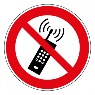 Aufkleber Verbotszeichen Eingeschaltete Mobiltelefone verboten · ISO_7010_P013