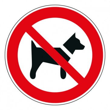 Verbotsschild Mitführen von Hunden verboten · ISO_7010_P021 · selbstklebend