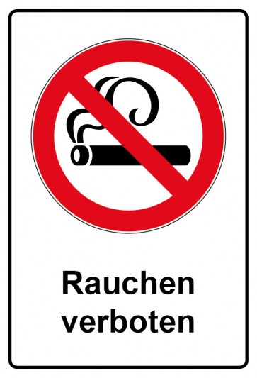 Schild Verbotszeichen Piktogramm & Text deutsch · Rauchen verboten | selbstklebend (Verbotsschild)