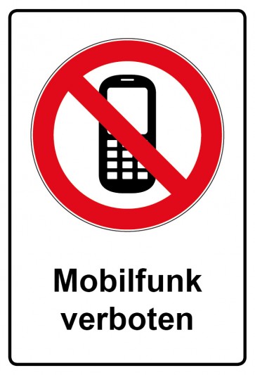 Aufkleber Verbotszeichen Piktogramm & Text deutsch · Mobilfunk verboten (Verbotsaufkleber)