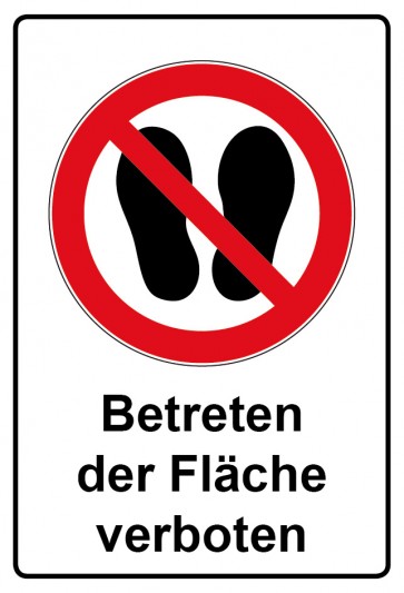 Aufkleber Verbotszeichen Piktogramm & Text deutsch · Betreten der Fläche verboten (Verbotsaufkleber)