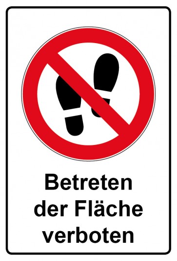 Schild Verbotszeichen Piktogramm & Text deutsch · Betreten der Fläche verboten | selbstklebend (Verbotsschild)