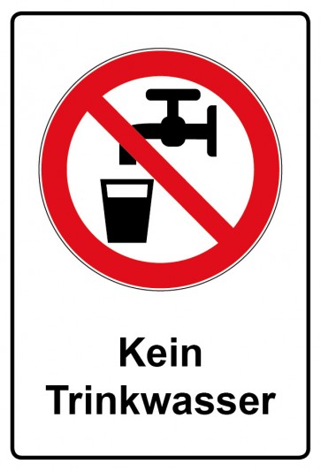 Aufkleber Verbotszeichen Piktogramm & Text deutsch · Kein Trinkwasser (Verbotsaufkleber)
