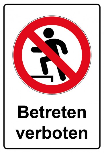 Schild Verbotszeichen Piktogramm & Text deutsch · Betreten verboten (Verbotsschild)
