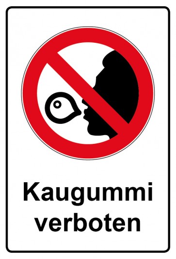 Schild Verbotszeichen Piktogramm & Text deutsch · Kaugummi verboten (Verbotsschild)