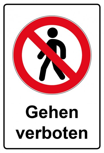 Aufkleber Verbotszeichen Piktogramm & Text deutsch · Gehen verboten (Verbotsaufkleber)