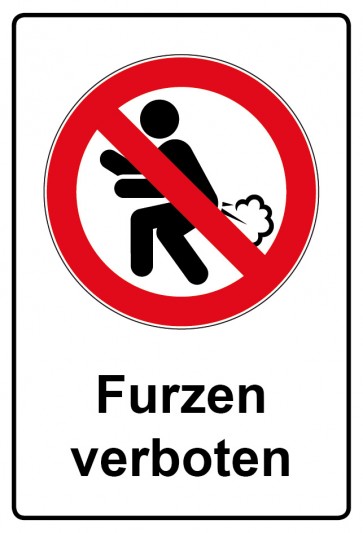 Schild Verbotszeichen Piktogramm & Text deutsch · Furzen verboten (Verbotsschild)