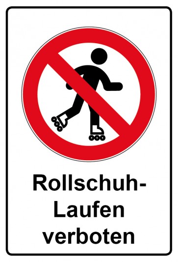Aufkleber Verbotszeichen Piktogramm & Text deutsch · Rollschuh laufen verboten (Verbotsaufkleber)