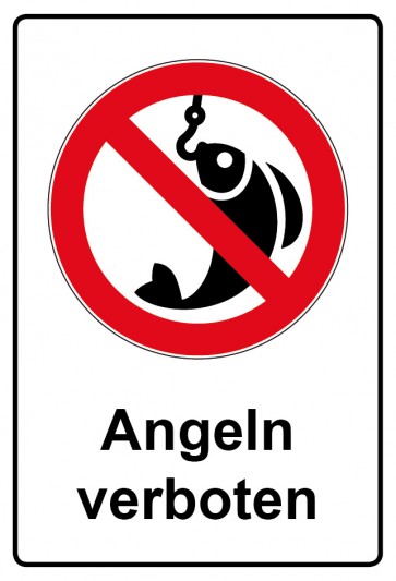 Schild Verbotszeichen Piktogramm & Text deutsch · Angeln verboten | selbstklebend (Verbotsschild)