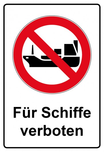Aufkleber Verbotszeichen Piktogramm & Text deutsch · Für Schiffe verboten (Verbotsaufkleber)
