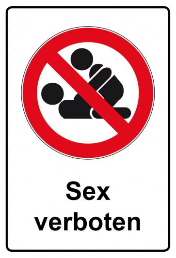 Aufkleber Verbotszeichen Piktogramm & Text deutsch · Sex verboten (Verbotsaufkleber)