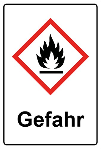 GHS 02-Kombiaufkleber Flamme, entzündbare Stoffe Gefahr