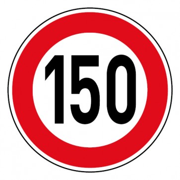 Schild Geschwindigkeitszeichen Tempo Limit 150 km/h Schild | selbstklebend