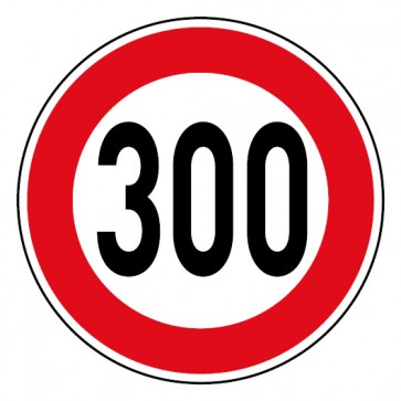 Schild Geschwindigkeitszeichen Tempo Limit 300 km/h Schild | selbstklebend