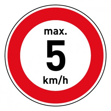Aufkleber Geschwindigkeitszeichen Tempolimit max. 5 km/h | stark haftend