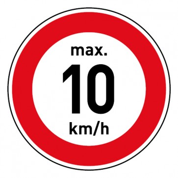 Aufkleber Geschwindigkeitszeichen Tempolimit max. 10 km/h
