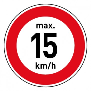 Schild Geschwindigkeitszeichen Tempolimit max. 15 km/h | selbstklebend