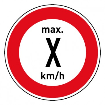 Aufkleber Geschwindigkeitszeichen Tempolimit max. Wunschziffer km/h