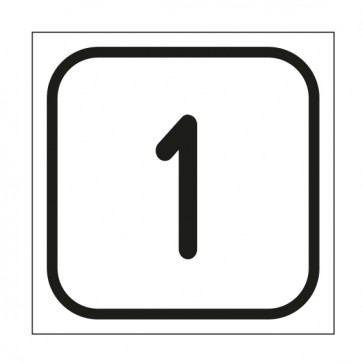 MAGNETSCHILD Zahlen-Set "1-1" · viereckig - schwarz / weiß