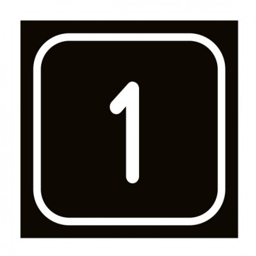 MAGNETSCHILD Zahlen-Set "1-1" · viereckig - weiß / schwarz