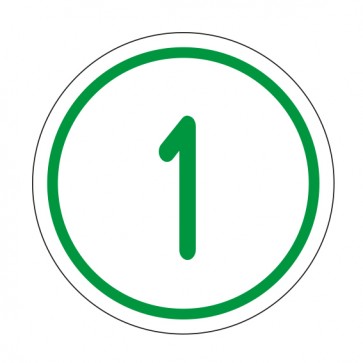 Aufkleber Zahlen-Set "1-1" · rund · grün / weiß