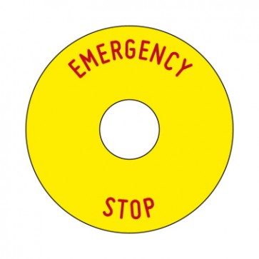 Aufkleber Emergency STOP rund | gelb · rot