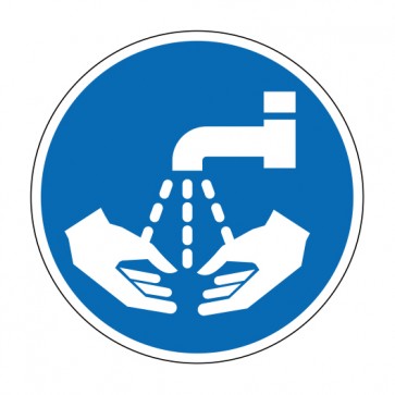 Schild Gebotszeichen Hände waschen (Gebotsschild)