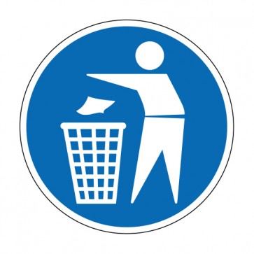 Schild Gebotszeichen Mülleimer benutzen (Gebotsschild)