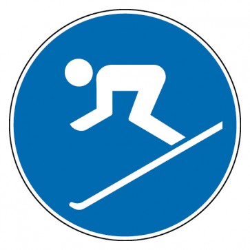Aufkleber Gebotszeichen Ski fahren erlaubt | stark haftend