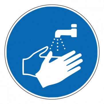 Aufkleber Gebotszeichen Hände waschen · ISO_7010_M011 | stark haftend