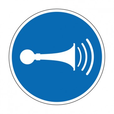 Magnetschild Gebotszeichen Akustisches Signal geben · ISO_7010_M029