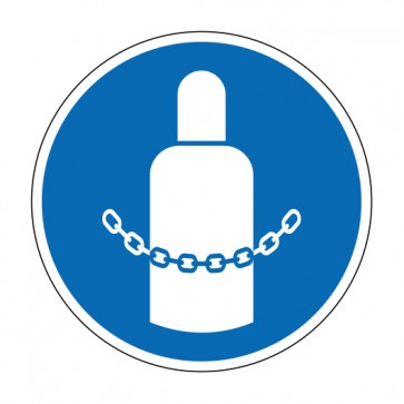Magnetschild Gebotszeichen Gasflaschen sichern · ISO_7010_M046