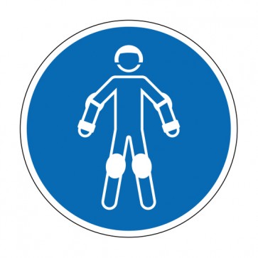 Schild Gebotszeichen Schutzausrüstung für Rollsport benutzen · ISO_7010_M049 · selbstklebend