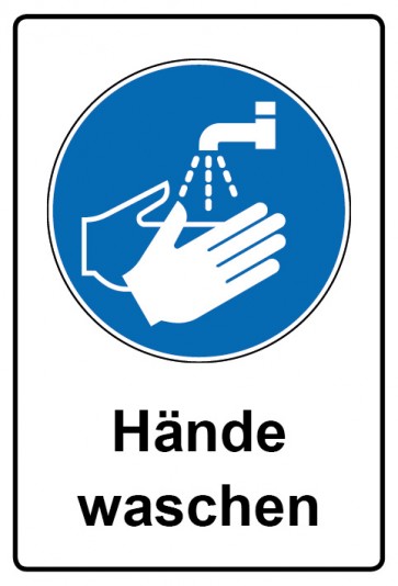 Kombi Schild Hände waschen | Gebotszeichen