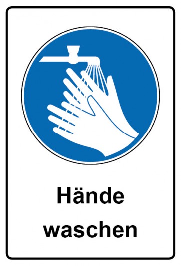 Kombi Schild Hände waschen | Gebotszeichen
