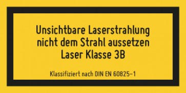 Aufkleber Laserklasse 3B · Unsichtbare Strahlung · DIN EN 60825-1 | stark haftend