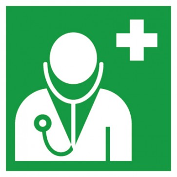 Aufkleber Rettungszeichen Arzt, ärztliche Hilfe ISO_7010_E009