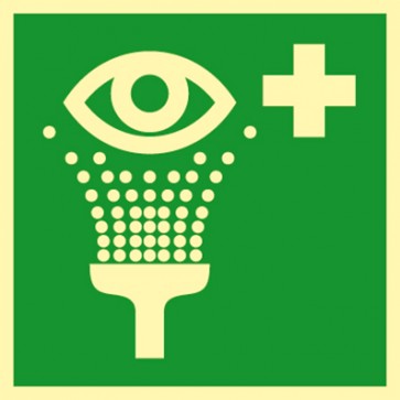Rettungszeichen Augenspüleinrichtung Augendusche ISO_7010_E011 · NACHLEUCHTEND · MAGNETSCHILD