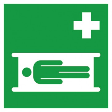 Aufkleber Rettungszeichen Krankentrage Nottrage ISO_7010_E013