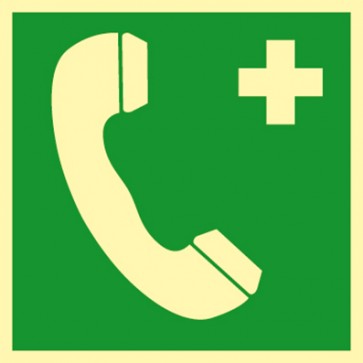 Rettungsschild Notruftelefon Notruf NACHLEUCHTEND | selbstklebend