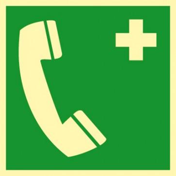 Rettungszeichen Notruf Notruftelefon ISO_7010_E004 · NACHLEUCHTEND · MAGNETSCHILD