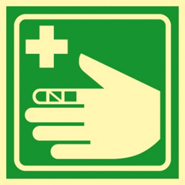 Rettungszeichen Erste Hilfe Verbandsachen · NACHLEUCHTEND · MAGNETSCHILD