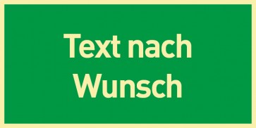 Schild Rettungszeichen Text nach Wunsch · NACHLEUCHTEND