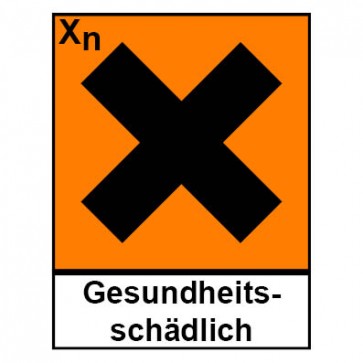 Aufkleber Gefahrstoffzeichen gesundheitsschädlich Hazard_X (Piktogramm+Text)