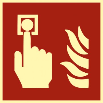 Brandschutz-Schild Brandmelder · NACHLEUCHTEND · selbstklebend