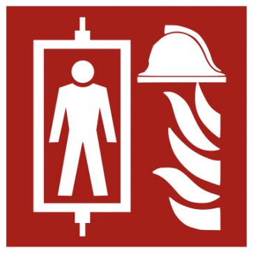 Aufkleber Brandschutzzeichen Feuerwehraufzug