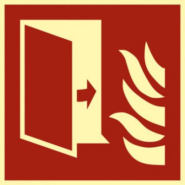 Brandschutz-Schild Brandschutztür · NACHLEUCHTEND · selbstklebend