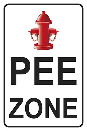Schild PEE Zone | selbstklebend