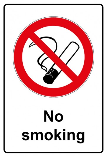 Aufkleber Verbotszeichen Piktogramm & Text englisch · No smoking | stark haftend