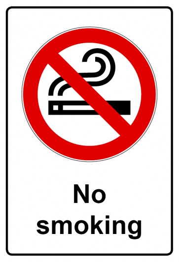 Aufkleber Verbotszeichen Piktogramm & Text englisch · No smoking (Verbotsaufkleber)